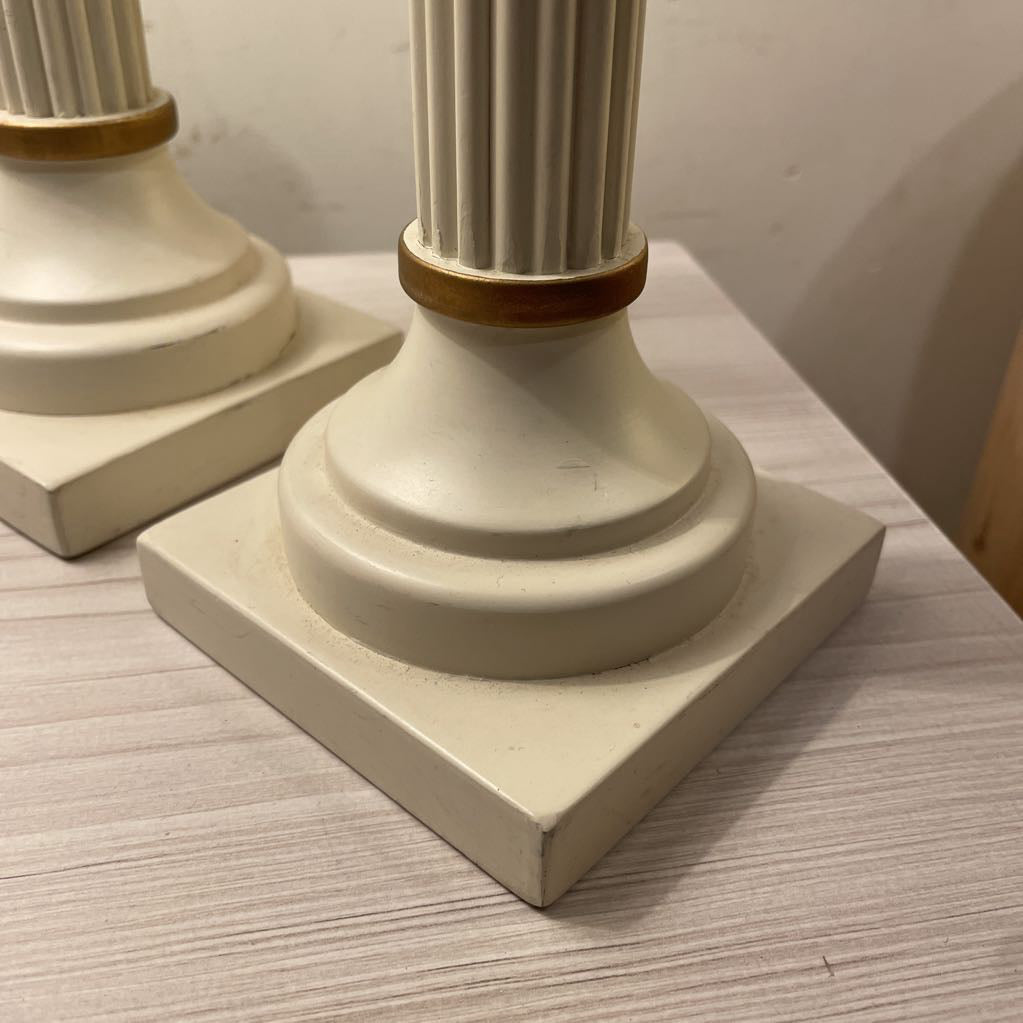 Swedish-Made White Neoclassical Candlestick SET OF 2 UNIQUE FINDS