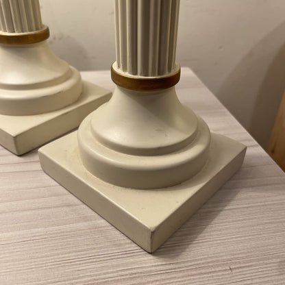 Swedish-Made White Neoclassical Candlestick SET OF 2 UNIQUE FINDS