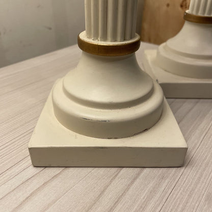 Swedish-Made White Neoclassical Candlestick SET OF 2 UNIQUE FINDS