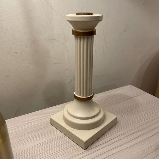Swedish-Made White Neoclassical Candlestick SET OF 2