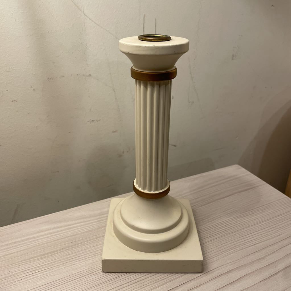 Swedish-Made White Neoclassical Candlestick SET OF 2 UNIQUE FINDS