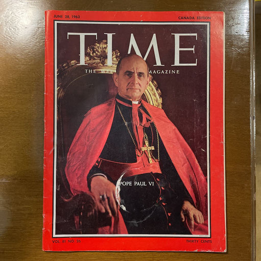 Vintage TIME Mgazine with Pope Paul on Cover