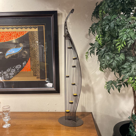 Curved Metal Nouveau Candle Holder