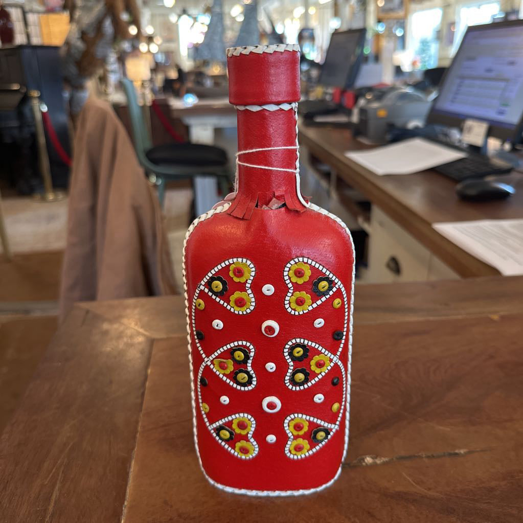 Leather Beaded Flask SMALLS