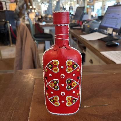 Leather Beaded Flask SMALLS