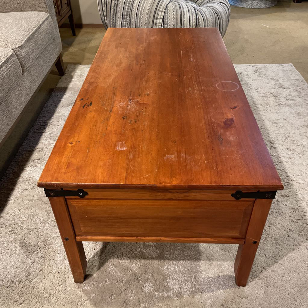 4 Drawer with Pull Rings Wooden Coffee Table C COFFEE TABLES