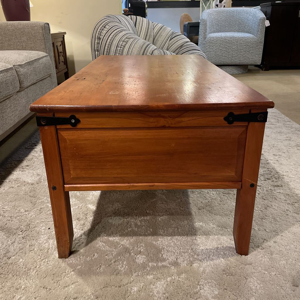 4 Drawer with Pull Rings Wooden Coffee Table C COFFEE TABLES