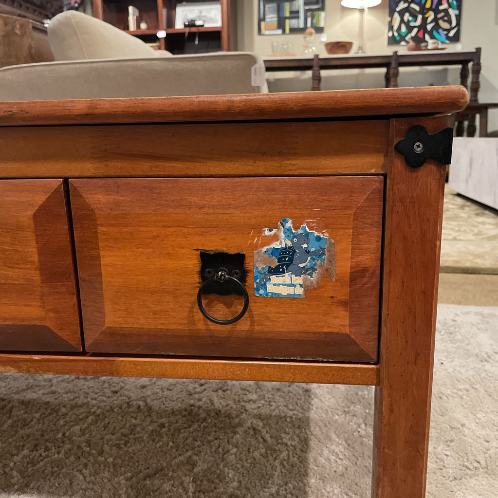 4 Drawer with Pull Rings Wooden Coffee Table C COFFEE TABLES
