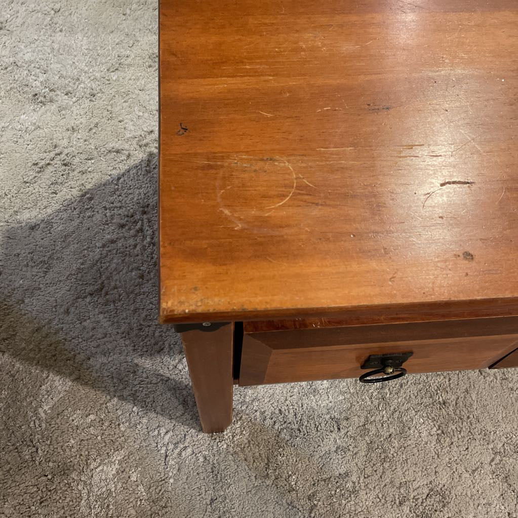 4 Drawer with Pull Rings Wooden Coffee Table C COFFEE TABLES