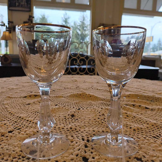 Tiffin Glass Gold Wine Glasses (Set of 2) SMALLS