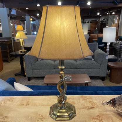 Twisted Stem Brass Table Lamp