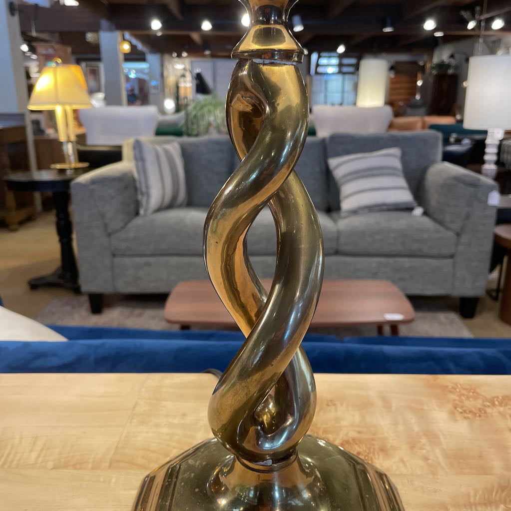 Twisted Stem Brass Table Lamp