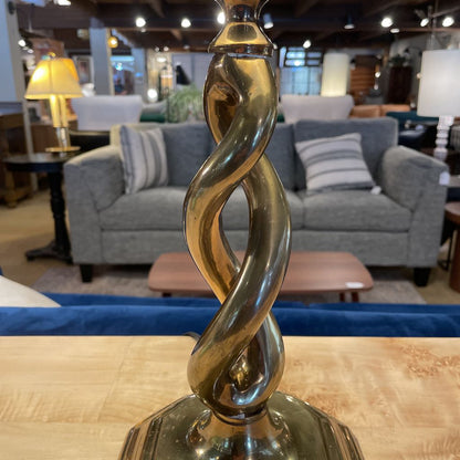 Twisted Stem Brass Table Lamp