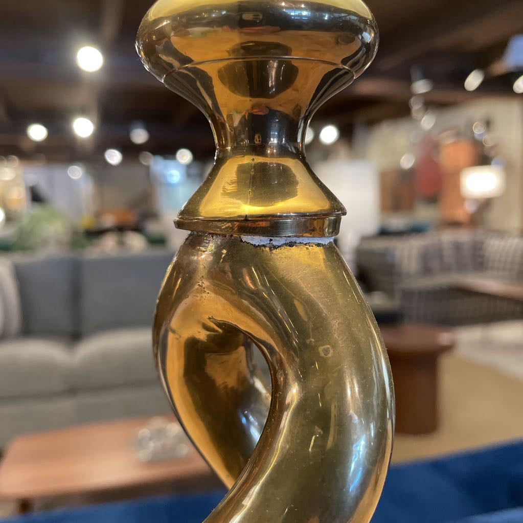 Twisted Stem Brass Table Lamp