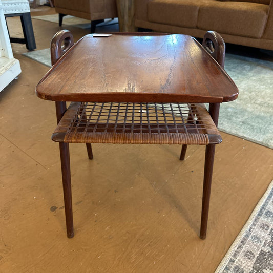 MC Danish Side Table W/Woven Shelf