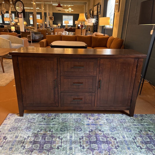 Dark Wood 2 Door 3 Drawer Buffet