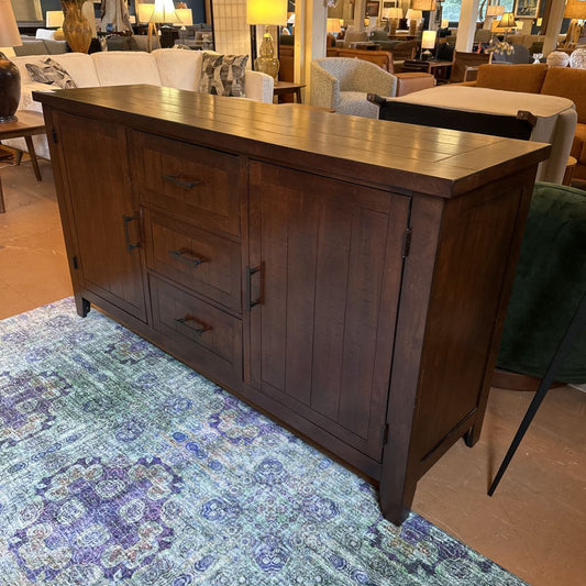 Dark Wood 2 Door 3 Drawer Buffet