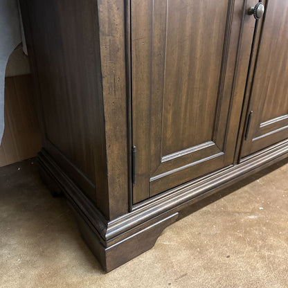 Tall Dark Wood 4 Door Hutch C CABINETS
