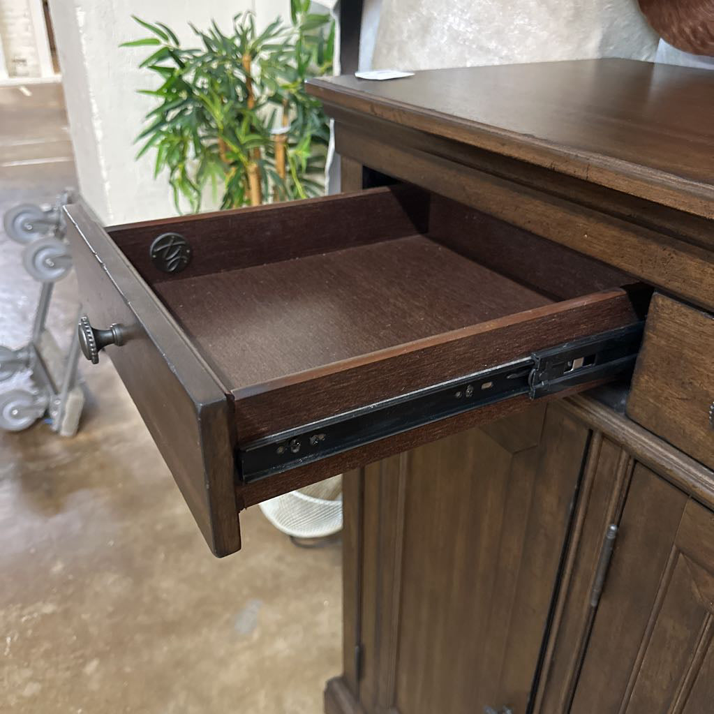 Tall Dark Wood 4 Door Hutch C CABINETS