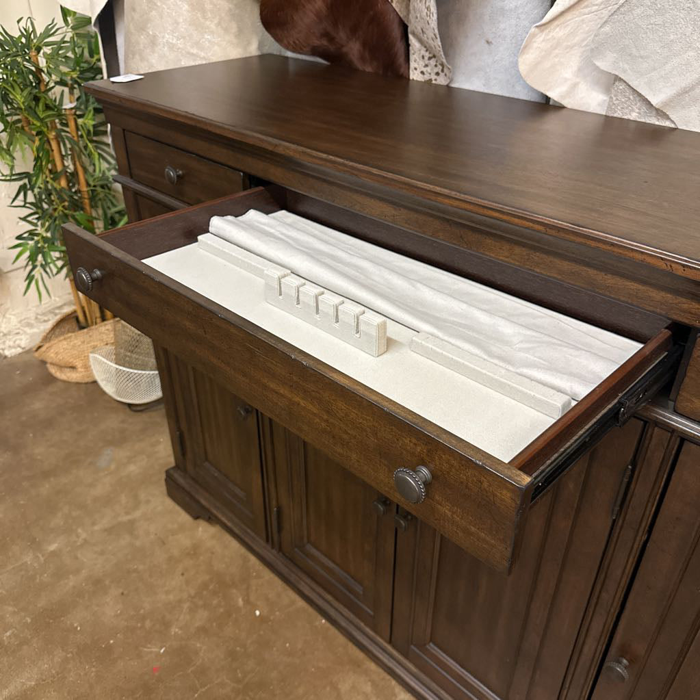 Tall Dark Wood 4 Door Hutch C CABINETS
