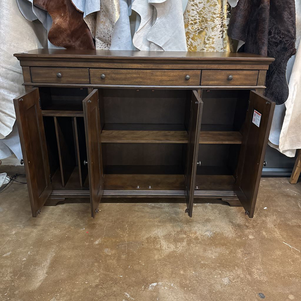 Tall Dark Wood 4 Door Hutch C SIDEBOARDS