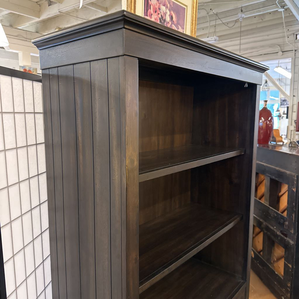 2 Door Dark Wood Bookcase C BOOKSHELVES
