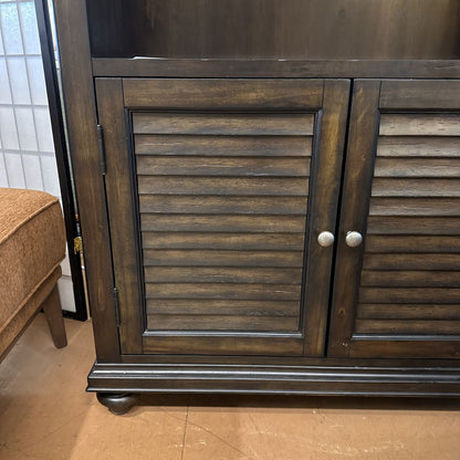 2 Door Dark Wood Bookcase C BOOKSHELVES