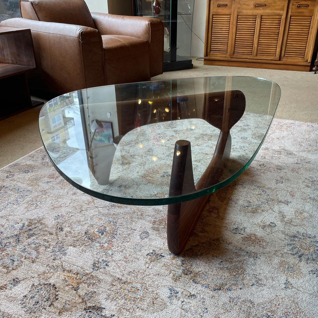 Noguchi Style Wood Base Coffee Table