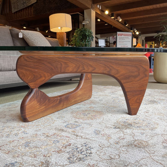Noguchi Style Wood Base Coffee Table