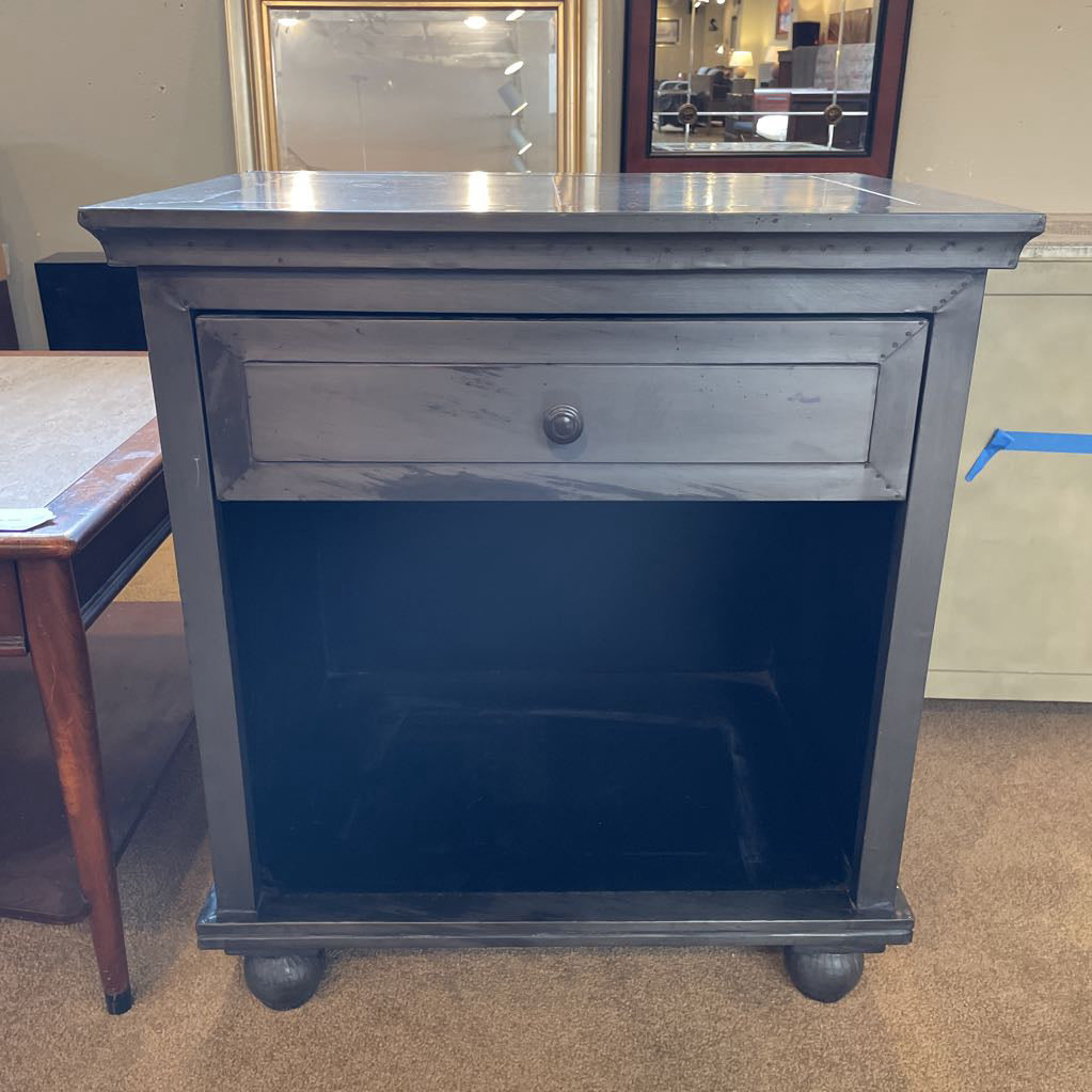 RH Metal Finish 1 Drawer Nightstand