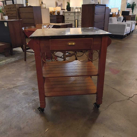 Stone Top Bar Cart