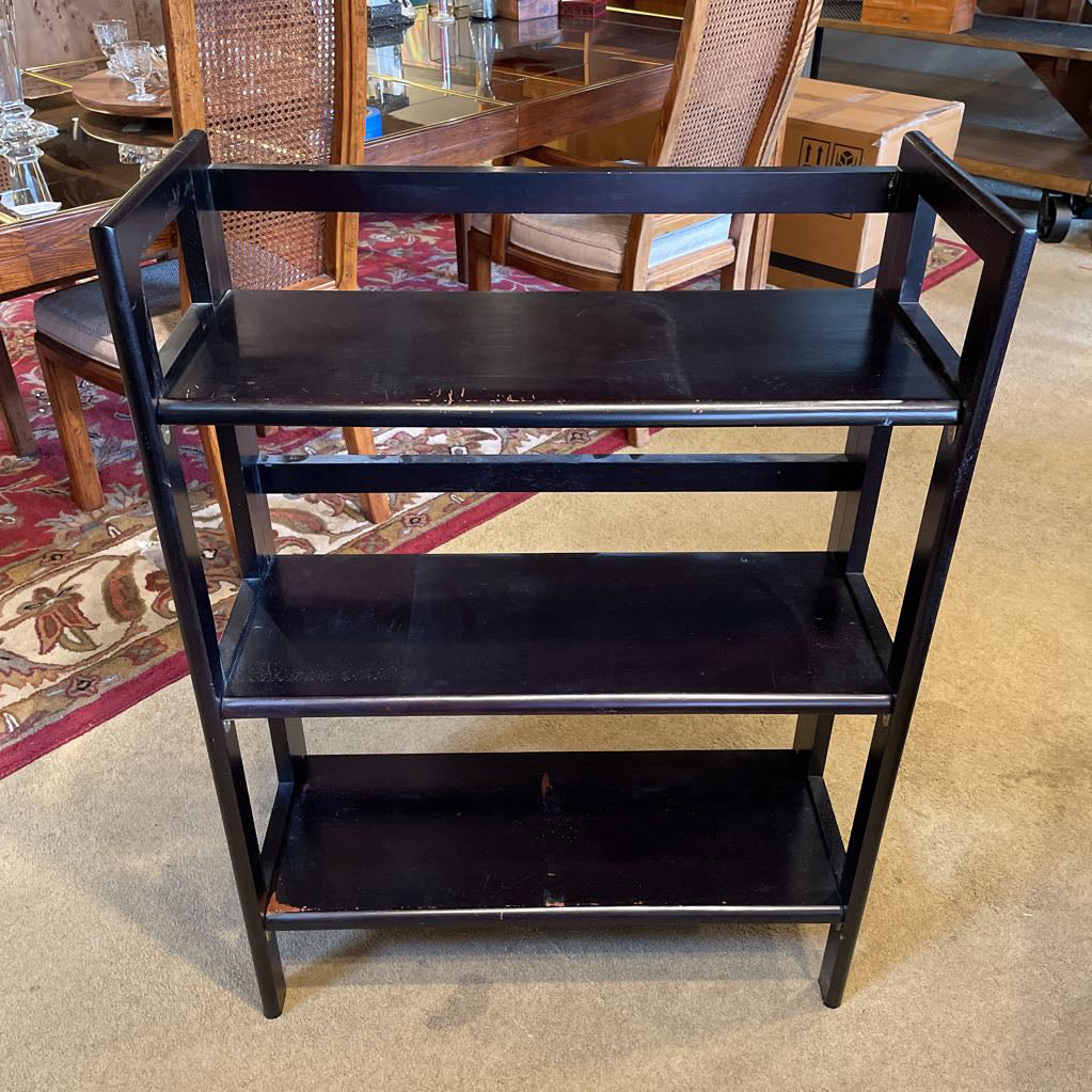 3 Tier Black Foldable Bookshelf
