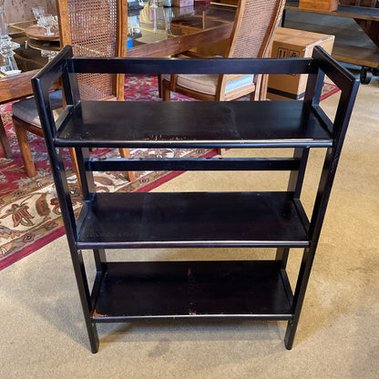 3 Tier Black Foldable Bookshelf