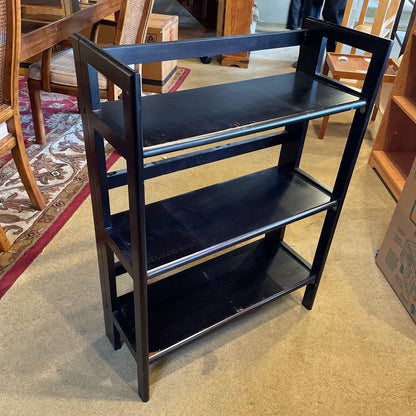 3 Tier Black Foldable Bookshelf