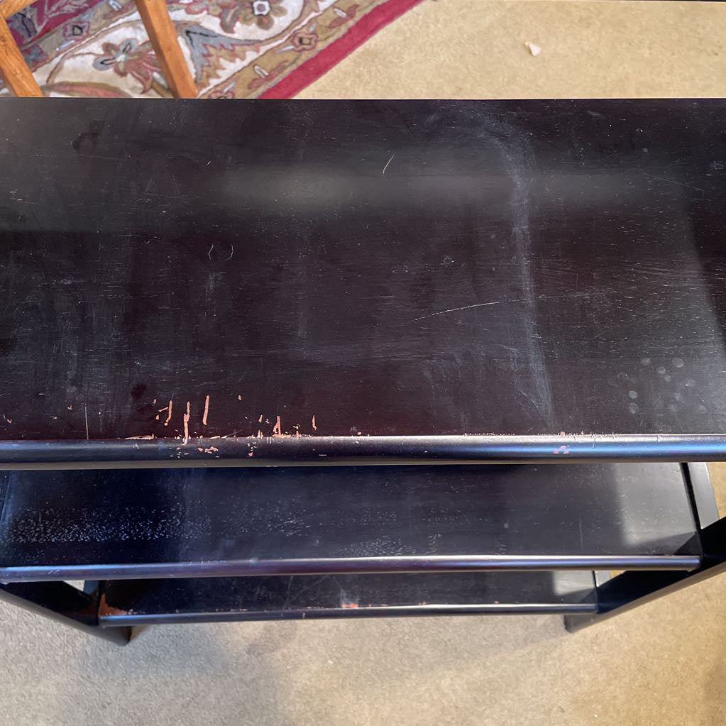 3 Tier Black Foldable Bookshelf