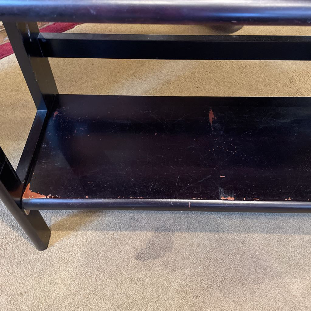 3 Tier Black Foldable Bookshelf