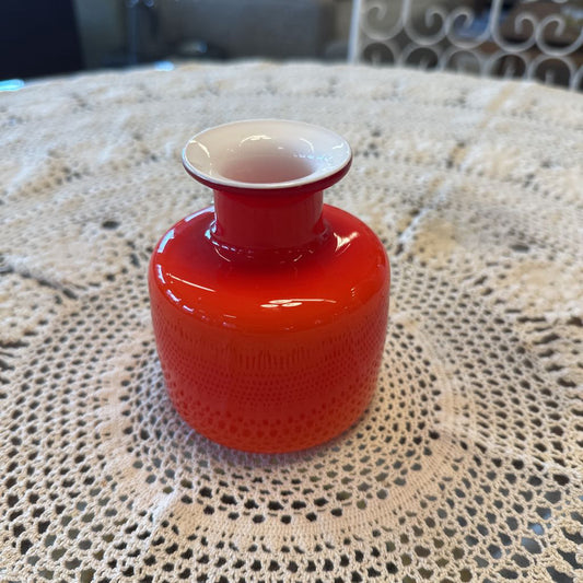 Small Red Holmegaard Per Lutkin Vase UNIQUE FINDS