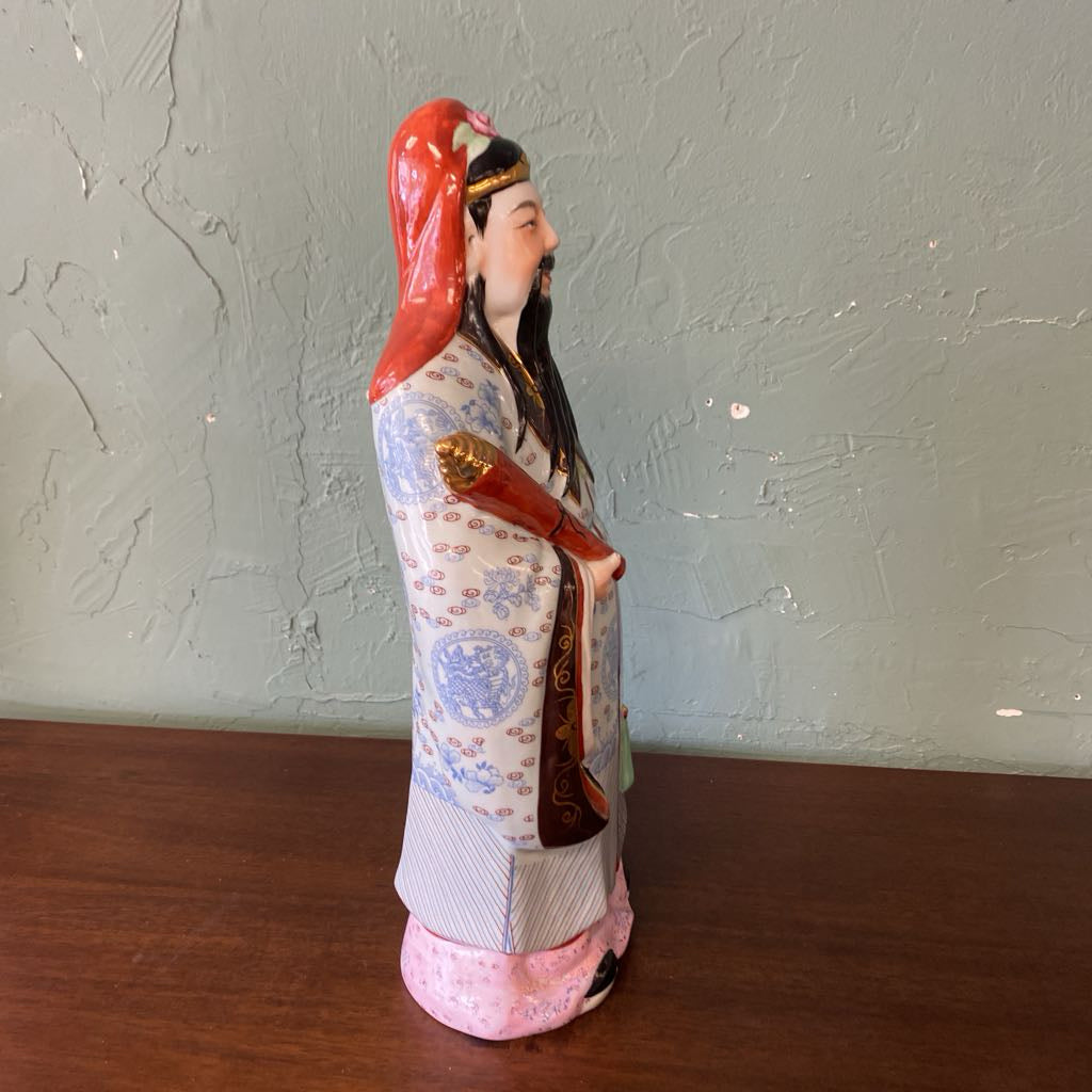 Chinese God of Good Fortune Porcelain Figurine UNIQUE FINDS