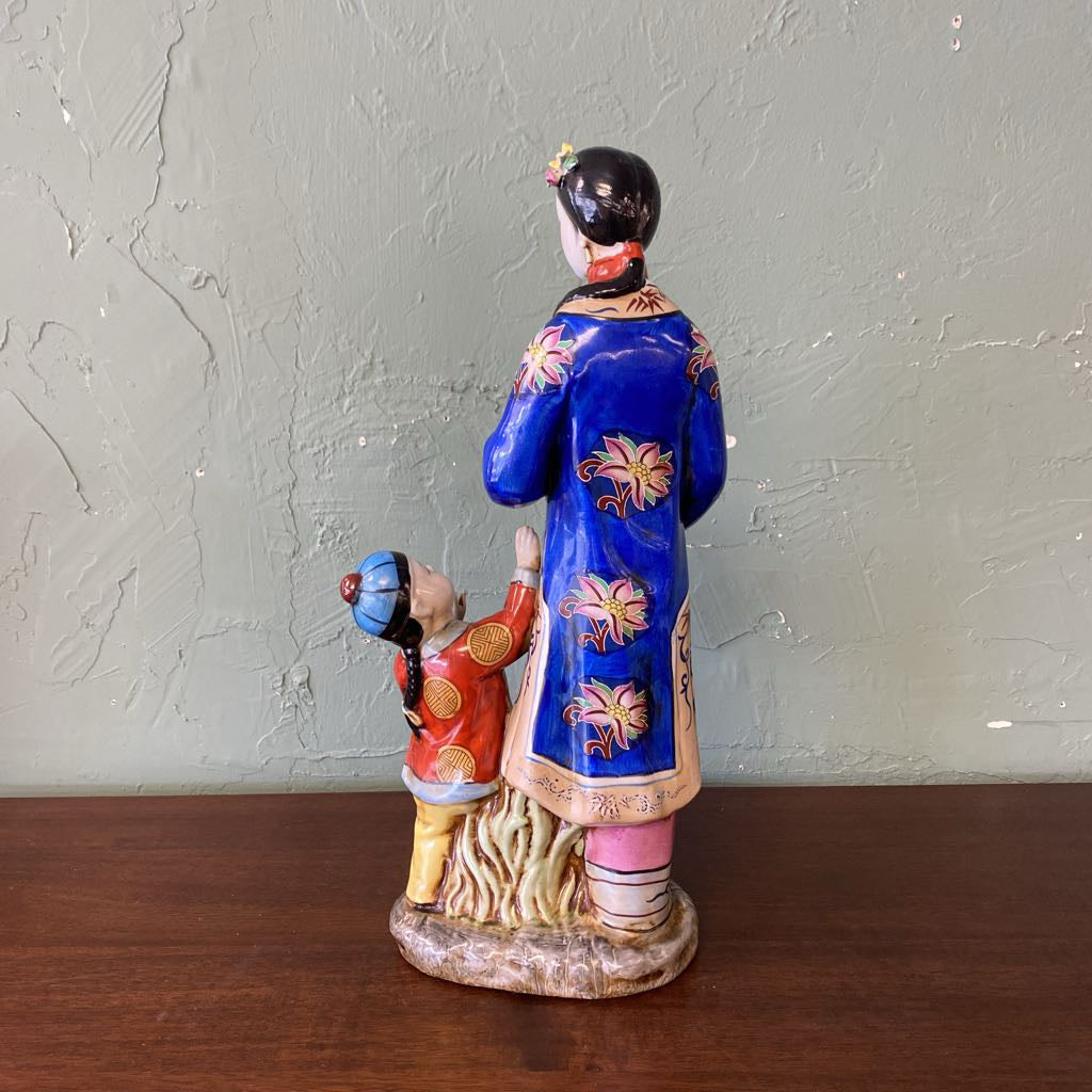 Chinese Mother & Child Porcelain Figurine UNIQUE FINDS