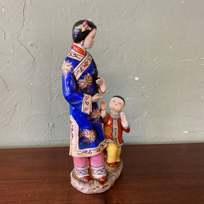 Chinese Mother & Child Porcelain Figurine UNIQUE FINDS