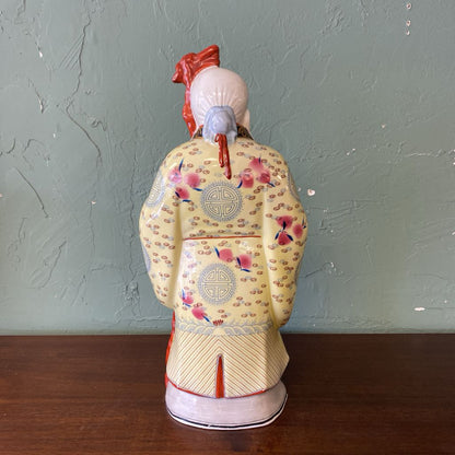 Chinese God of Longevity Porcelain Figurine UNIQUE FINDS
