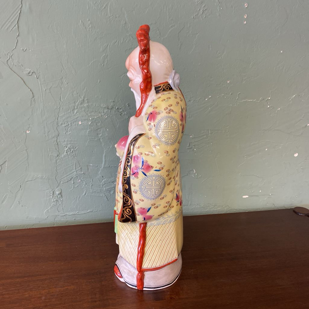 Chinese God of Longevity Porcelain Figurine UNIQUE FINDS