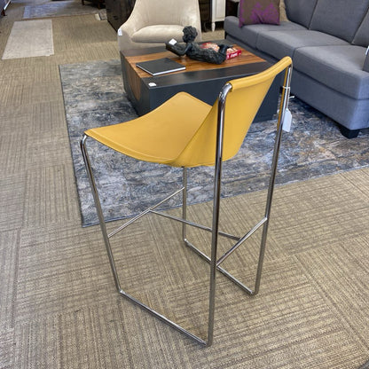 APELLE Ocher Leather Barstool C STOOLS