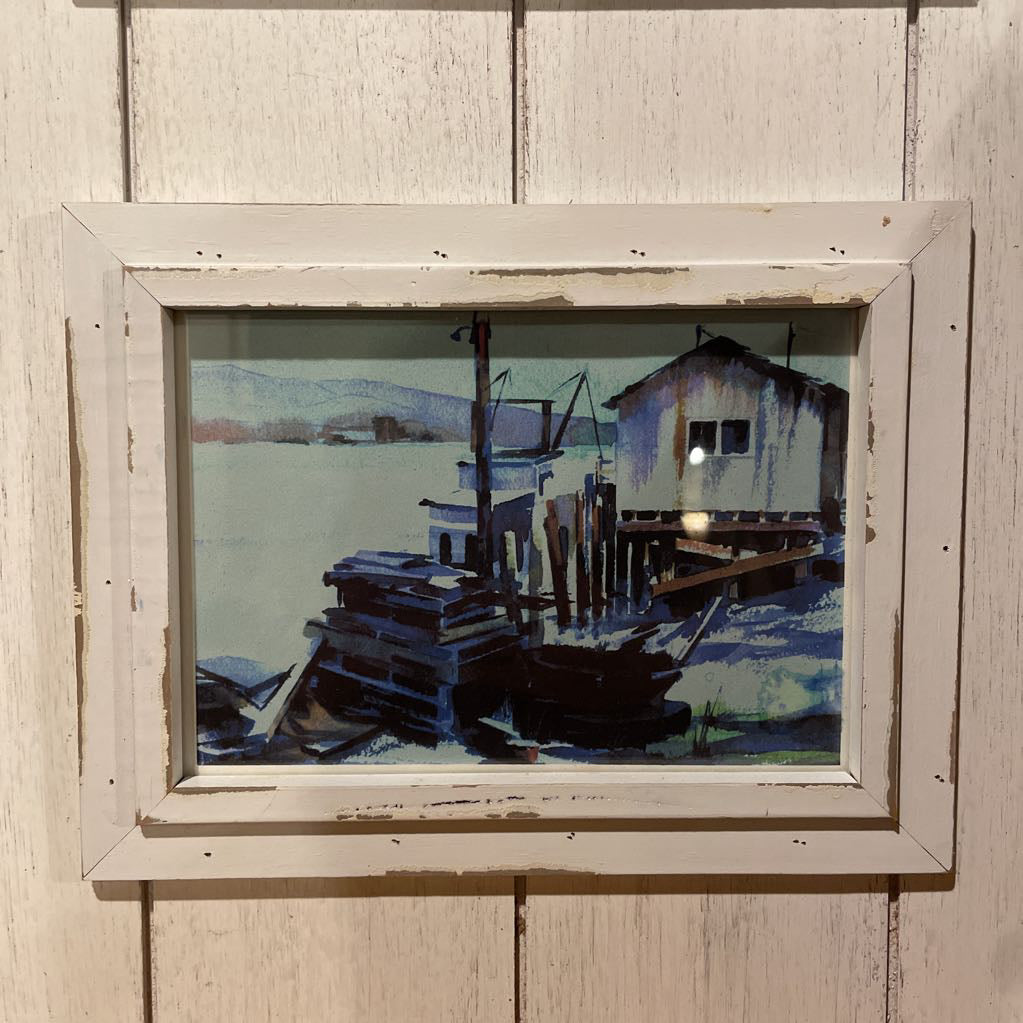White Board with Two Seaside Art Vignetts--Long Beach, Wa Artist