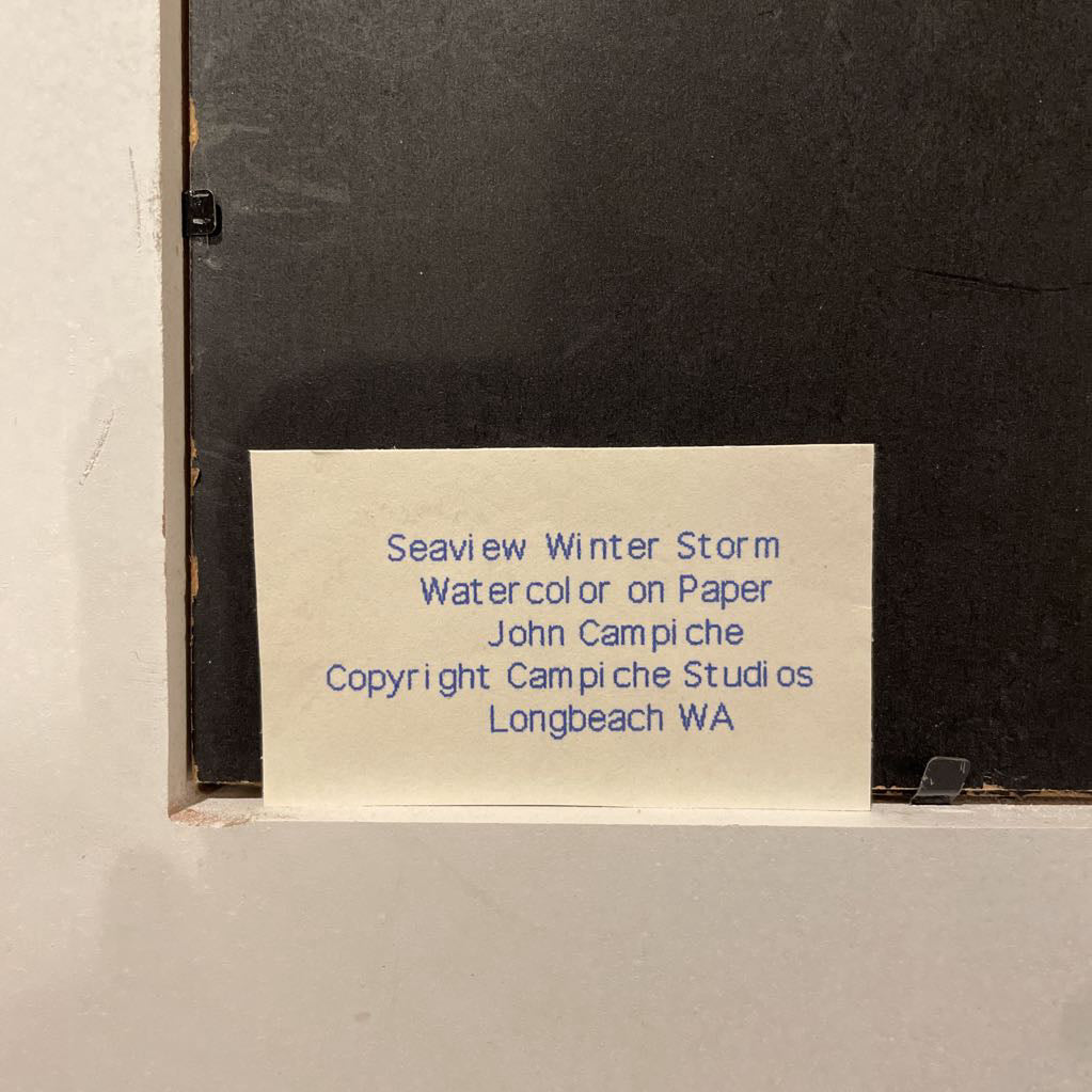 White Board with Two Seaside Art Vignetts--Long Beach, Wa Artist