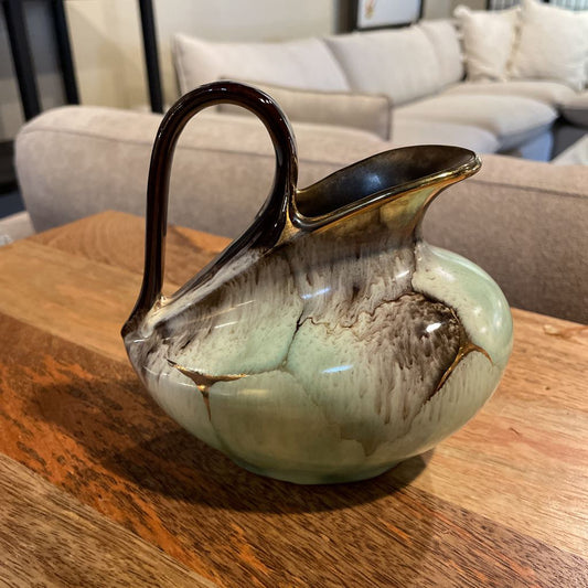 Blue-Green with Brown And Gold Spout Pitcher/Germany
