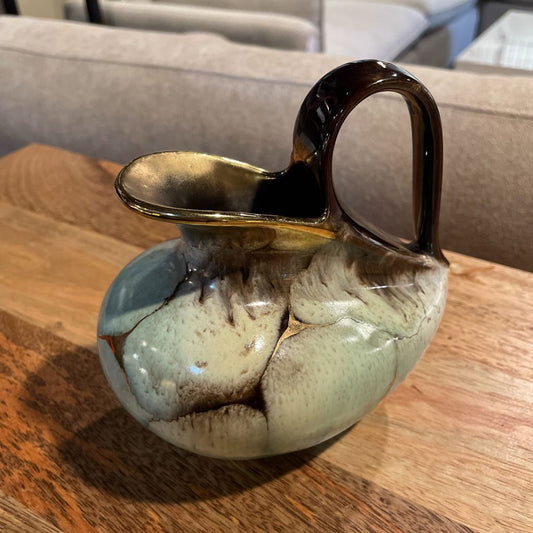 Blue-Green with Brown And Gold Spout Pitcher/Germany