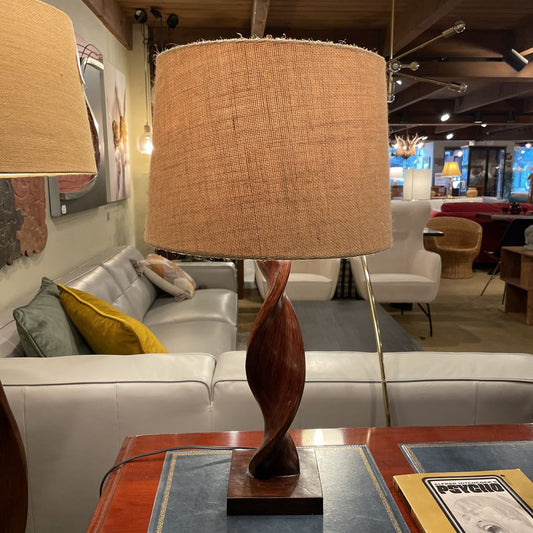 Twisted Faux Wood Table Lamp