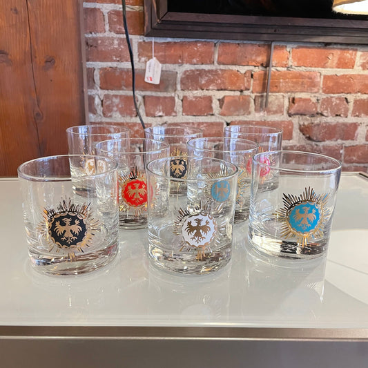 Prussian Eagle Crest Cocktail Glass SET OF 8