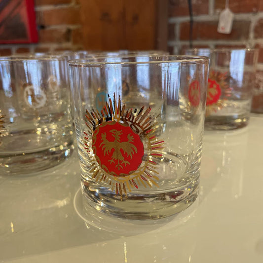 Prussian Eagle Crest Cocktail Glass SET OF 8
